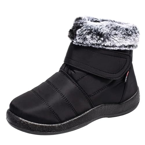ZYFHYU Damen Stiefel wasserdichte Winterstiefel mit warm halten Stiefeletten Schnee Winterschuhe for Frauen Gummi für Damen(Black,41) von ZYFHYU