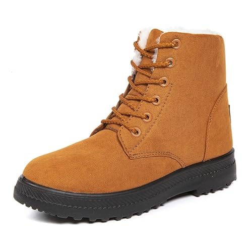 ZYFHYU Damenstiefeletten Schneestiefel Damenschuhe Plateaustiefeletten for Damen Warm halten Damenstiefel Flache Winterschuhe für Damen(Yellow,44) von ZYFHYU