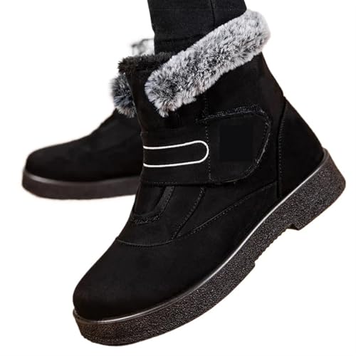 ZYFHYU Damenstiefeletten Warme Stiefeletten for Damenschuhe Winterschuhe Damen Schneestiefel for den Winter Schuhe mit niedrigem Absatz für Damen(Black,39) von ZYFHYU