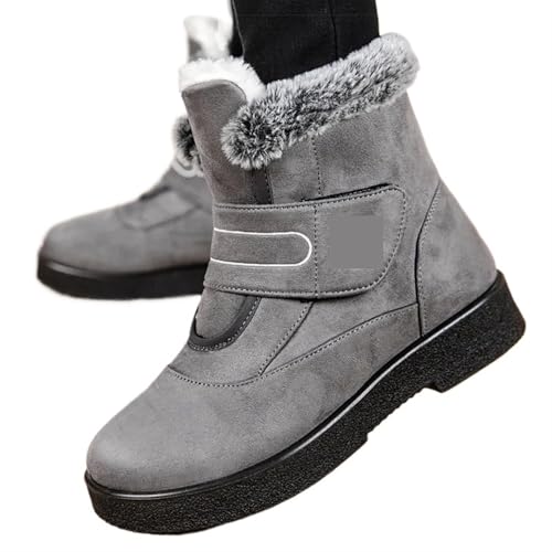 ZYFHYU Damenstiefeletten Warme Stiefeletten for Damenschuhe Winterschuhe Damen Schneestiefel for den Winter Schuhe mit niedrigem Absatz für Damen(Gray,43) von ZYFHYU