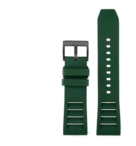 ZYFHYU FKM Fluorkautschuk Uhrenarmband for Uhren Band Sport Watchband Staubdicht 20mm 22mm Armband Ersatz for Männer Frauen zur Verwendung in Uhren(Green-black,24mm) von ZYFHYU