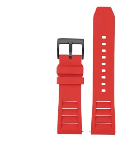 ZYFHYU FKM Fluorkautschuk Uhrenarmband for Uhren Band Sport Watchband Staubdicht 20mm 22mm Armband Ersatz for Männer Frauen zur Verwendung in Uhren(Red-black,20mm) von ZYFHYU