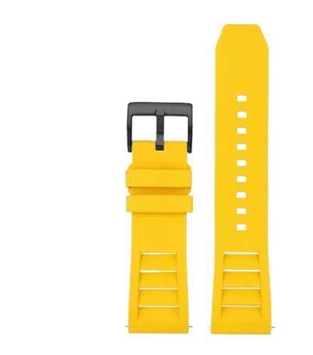 ZYFHYU FKM Fluorkautschuk Uhrenarmband for Uhren Band Sport Watchband Staubdicht 20mm 22mm Armband Ersatz for Männer Frauen zur Verwendung in Uhren(Yellow-black,20mm) von ZYFHYU