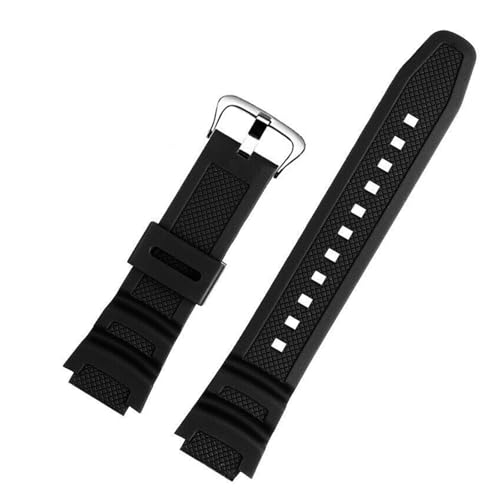 ZYFHYU Gummiband for Silikon-Uhrenarmband, Uhrenarmband-Zubehör, wasserdichte Uhrenarmbänder mit Verschluss, Ersatz for Männer und Frauen zur Verwendung in Uhren(Black Silver Button) von ZYFHYU