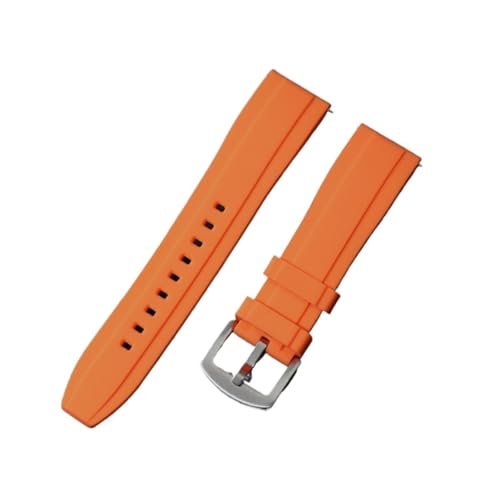 ZYFHYU Quick Release Silikonkautschuk Uhrenarmband 20mm 22mm Sportarmband Schwarz Grün Orange Blau Armband Armbänder zur Verwendung in Uhren(Orange,20mm) von ZYFHYU