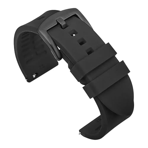 ZYFHYU Silikon-Uhrenarmband 18 mm 19 20 21 22 24 Herren-Sport-wasserdichtes Armband for Uhren-Ersatzarmband zur Verwendung in Uhren(Black-black buckle,19mm) von ZYFHYU
