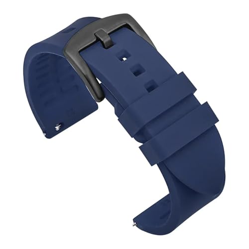 ZYFHYU Silikon-Uhrenarmband 18 mm 19 20 21 22 24 Herren-Sport-wasserdichtes Armband for Uhren-Ersatzarmband zur Verwendung in Uhren(Blue-black buckle,21mm) von ZYFHYU