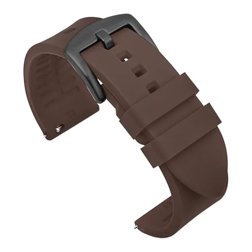 ZYFHYU Silikon-Uhrenarmband 18 mm 19 20 21 22 24 Herren-Sport-wasserdichtes Armband for Uhren-Ersatzarmband zur Verwendung in Uhren(Brown-black buckle,21mm) von ZYFHYU
