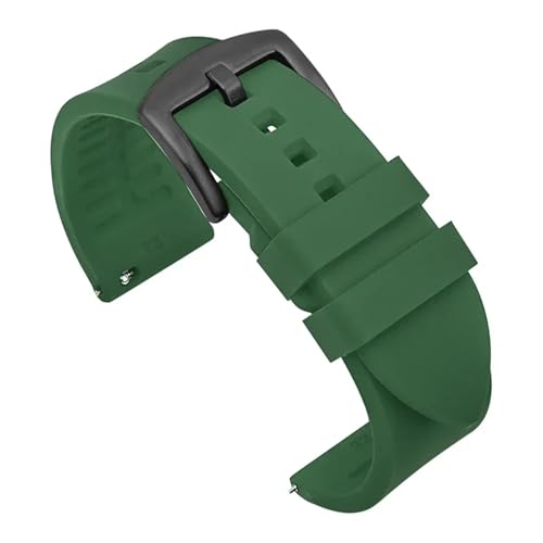 ZYFHYU Silikon-Uhrenarmband 18 mm 19 20 21 22 24 Herren-Sport-wasserdichtes Armband for Uhren-Ersatzarmband zur Verwendung in Uhren(Green-black buckle,22mm) von ZYFHYU