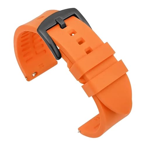 ZYFHYU Silikon-Uhrenarmband 18 mm 19 20 21 22 24 Herren-Sport-wasserdichtes Armband for Uhren-Ersatzarmband zur Verwendung in Uhren(Orange-black buckle,18mm) von ZYFHYU