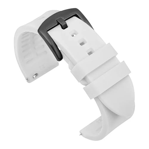 ZYFHYU Silikon-Uhrenarmband 18 mm 19 20 21 22 24 Herren-Sport-wasserdichtes Armband for Uhren-Ersatzarmband zur Verwendung in Uhren(White-black buckle,18mm) von ZYFHYU