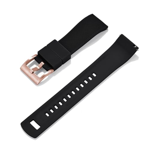 ZYFHYU Silikon-Uhrenarmband mit Schnellverschluss, 20 mm – wasserdichtes Sport-Ersatzarmband aus Gummi for Männer und Frauen zur Verwendung in Uhren(Black 4) von ZYFHYU