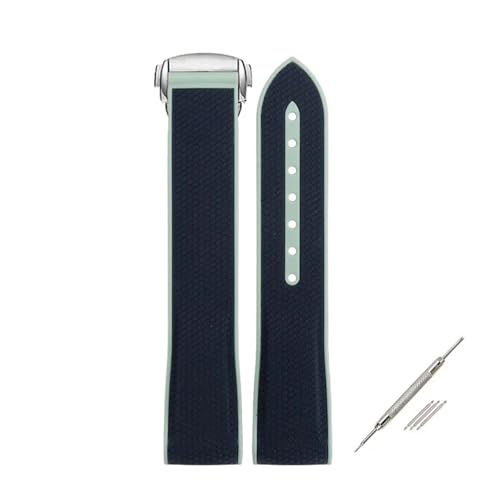 ZYFHYU Sport-Silikonarmband for Uhrenarmbänder aus Gummi mit gebogenem Ende und Faltschließe, 20 mm, wasserdichte Verschluss zur Verwendung in Uhren(Beige) von ZYFHYU