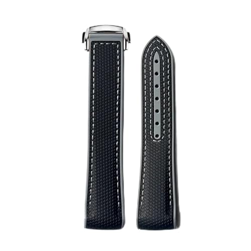 ZYFHYU Sport-Silikonarmband for Uhrenarmbänder aus Gummi mit gebogenem Ende und Faltschließe, 20 mm, wasserdichte Verschluss zur Verwendung in Uhren(Color 1) von ZYFHYU