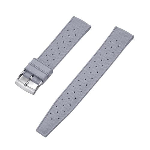 ZYFHYU Tropisches FKM-Gummi-Uhrenarmband, 18 mm, 20, 22, 24, for Uhrenarmbänder, Tauchen, wasserdichtes Armband, wasserdichte mit Verschluss zur Verwendung in Uhren(FKM-Gray SR,18mm) von ZYFHYU