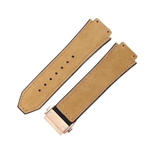 ZYFHYU Weiches, bequemes Uhrenarmband aus mattiertem Rindsleder for klassisches 19-mm-Armband Gummi for Herren und Damen zur Verwendung in Uhren(Brown-Rose) von ZYFHYU