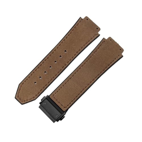 ZYFHYU Weiches, bequemes Uhrenarmband aus mattiertem Rindsleder for klassisches 19-mm-Armband Gummi for Herren und Damen zur Verwendung in Uhren(Coffee-Black) von ZYFHYU