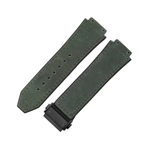 ZYFHYU Weiches, bequemes Uhrenarmband aus mattiertem Rindsleder for klassisches 19-mm-Armband Gummi for Herren und Damen zur Verwendung in Uhren(Green-Black) von ZYFHYU