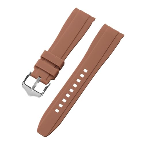 ZYFHYU Weiches Silikonarmband for Citize Curved End Uhrenarmband Herren Damen Sportarmband 20mm 22mm Ersatz for Männer Frauen zur Verwendung in Uhren(Brown,20mm) von ZYFHYU