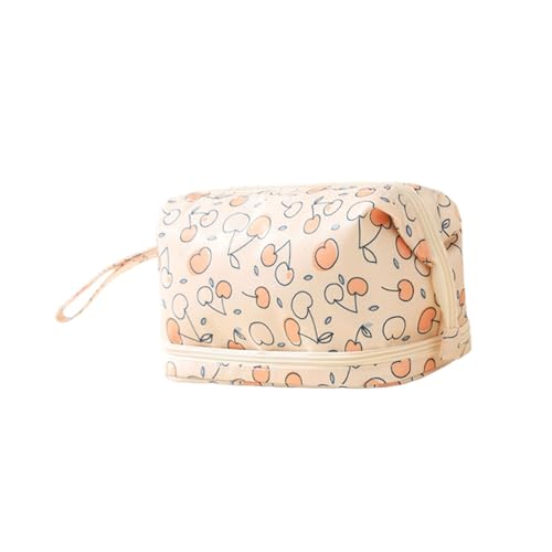 Reisefreundliche, doppellagige Kosmetiktasche für Damen, Kulturbeutel, Make-up-Tasche mit Bärenmuster und Griff, Sternenmuster, 01style, Mass Beauty von ZYHARUKO