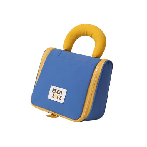 Wasserabweisende Make-up-Kosmetiktasche, Reise-Organizer für Zubehör, Shampoo, Kulturbeutel, Reisen, mit Haken zum Aufhängen, blau, Mass Beauty von ZYHARUKO
