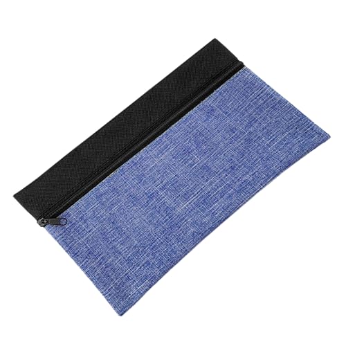 ZYHARUKO Basic Federmäppchen, Polyester, leicht, tragbar, Stift-Organizer, Aufbewahrungstasche, Reise-Make-up-Tasche für Büro, Polyesteretui, blau, 240mm Wx140mm H von ZYHARUKO