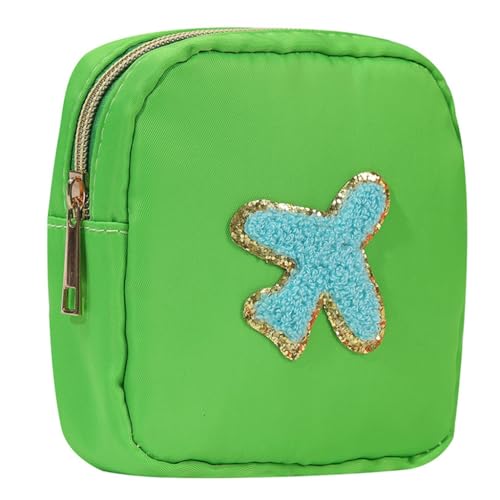 ZYHARUKO Bunte Nylon-Make-up-Tasche für Damen, lässige Kosmetiktasche, tragbare Kameratasche für Reisen und den täglichen Gebrauch, Aufbewahrungs-Organizer, Grünes Flugzeug, M1567 von ZYHARUKO