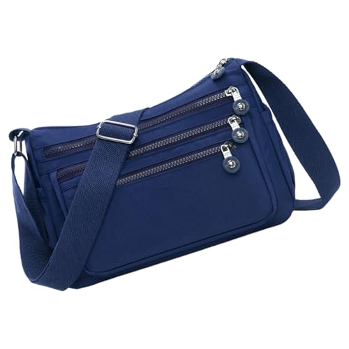 ZYHARUKO Damen-Umhängetasche, geräumig, mehrere Taschen, modische Handtasche mit Tragegriff oben, mehrere Taschen, blau, One Size von ZYHARUKO