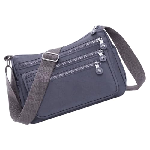 ZYHARUKO Damen-Umhängetasche, geräumig, mehrere Taschen, modische Handtasche mit Tragegriff oben, mehrere Taschen, grau, One Size von ZYHARUKO