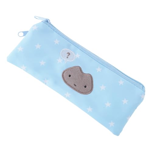 ZYHARUKO Federmäppchen mit Sternmuster, doppellagig, 2 Fächer, leicht, für Stifte, Organizer, Reise-Kosmetiktasche, Kinderetui mit Stern, blau von ZYHARUKO