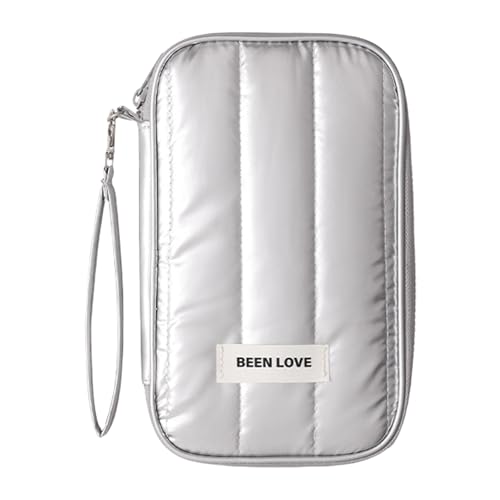 ZYHARUKO Große Kapazität Kartenhalter Tragbare Kartenetui Aufbewahrungstasche Kleingeld Geldbörse Große Kapazität Halter Tragbare Kleingeld Geldbörse Wallet Case, silber, Mass Beauty von ZYHARUKO