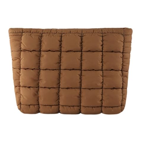 ZYHARUKO Modische Clutch-Tasche für Damen, aus Nylon, plissiert, Make-up-Tasche für Damen, Kulturbeutel, Kosmetiktasche für den täglichen Pendler und Reisen, braun, M1508 von ZYHARUKO