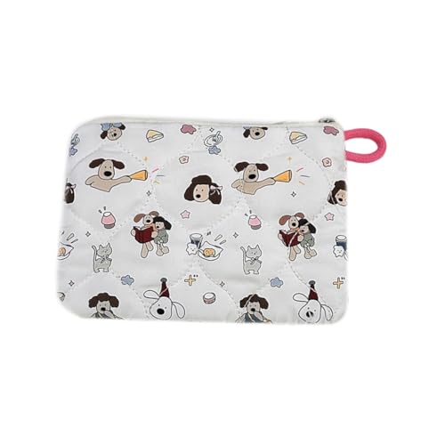 ZYHARUKO Schöne Kosmetiktasche für Damen, Cartoon-Kulturbeutel, gesteppt, Make-up-Tasche, ästhetischer Kosmetik-Organizer, Hautpflege-Organizer für Frauen, Cartoon-Hund, M2737 von ZYHARUKO