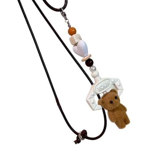 ZYHARUKO Schöne kaffeefarbene pelzige Bären-Charm-Halskette für Freizeitkleidung oder besondere Anlässe, den täglichen Gebrauch, lässig, eleganter Stil von ZYHARUKO