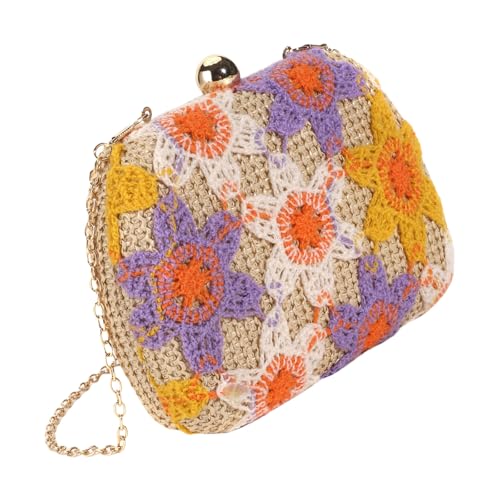 ZYHARUKO Stroh-Clutches Handtasche für Sommer, Strand, Stroh-Geldbörse, Damen, gewebte Blume, Umhängetasche, Abendtasche, Abendhandtasche, 01style, One Size ZYHARUKO Stroh-Clutches Handtasche für Sommer, Strand, Stroh-Geldbörse, Damen, gewebte Blume, Umhängetasche, Abendtasche, Abendhandtasche, 01style, One Size von ZYHARUKO