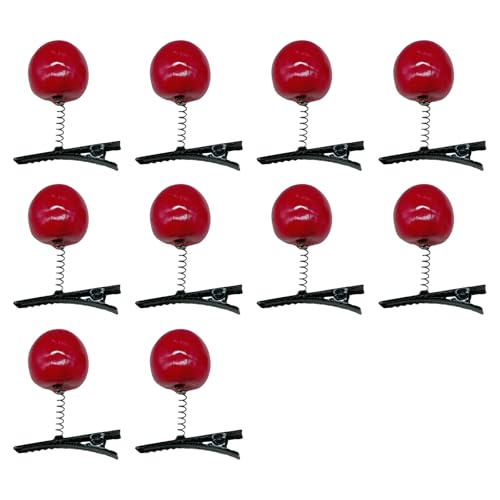 Set mit 10 Kirschen Designs Haarspangen Tragbare Kirschen Haarspangen Haarnadel Zubehör für Zöpfe und Extensions von ZYKEJJDDAK