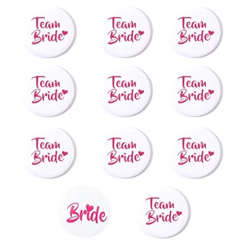 ZYKEJJDDAK 6/8/11 Stück Brautknöpfe Hochzeit Party Button Pins Braut Button Pins für Hochzeit Brautparty Party, 6cm x 6cm x 3cm, Eisen von ZYKEJJDDAK