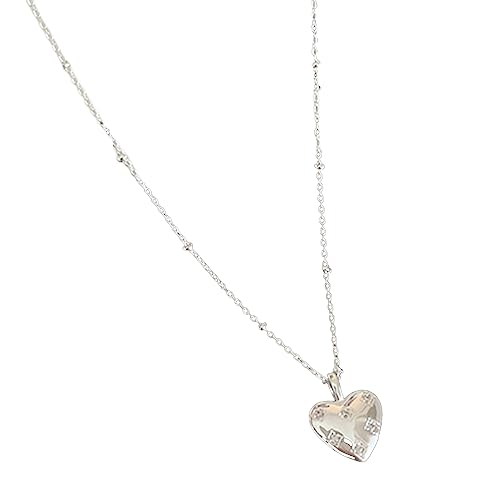 ZYKEJJDDAK Ästhetische Halskette mit Perlen in Herzform, modisch, schlicht, für Damen und Mädchen, Hochzeitsschmuck, Party, 3.9x3.9in, Metall, Kein Edelstein von ZYKEJJDDAK