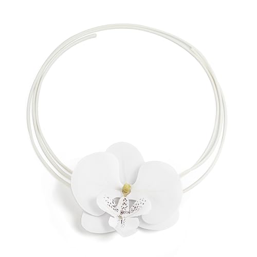 ZYKEJJDDAK Blumen-Anhänger-Accessoire, modischer Blumen-Charm-Schmuck, Halskette/Ohrringe/Brosche für stilvolle Frauenpartys, 4.29x3.51in, Kunststoff + Lederwachsschnur, Kein Edelstein von ZYKEJJDDAK