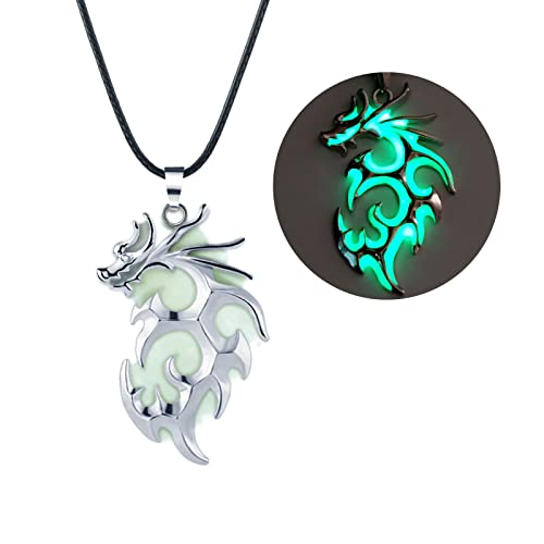 ZYKEJJDDAK Domineering Dragon Halskette Anhänger Leuchtend Tribal Totems Flying Dragon Halskette für Damen Herren Teen Glow Dark, Size Chain 45mm Tail Chain 0.5mm, Metall, Kein Edelstein ZYKEJJDDAK Domineering Dragon Halskette Anhänger Leuchtend Tribal Totems Flying Dragon Halskette für Damen Herren Teen Glow Dark, Size Chain 45mm Tail Chain 0.5mm, Metall, Kein Edelstein von ZYKEJJDDAK