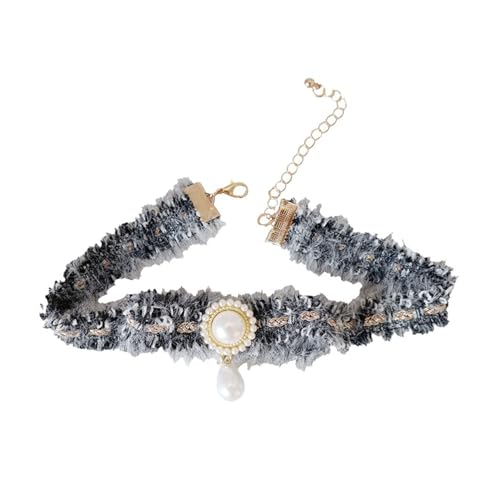 ZYKEJJDDAK Einzigartige Choker-Halskette, verstellbar, elegant, modisches Accessoire, exquisiter Halsschmuck, 30 cm, Samtband, Kein Edelstein von ZYKEJJDDAK