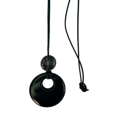 ZYKEJJDDAK Elegante Aventurin Edelsteine Stein Halskette Anhänger mit verstellbarem weichem Lederband Vielseitig Unisex von ZYKEJJDDAK