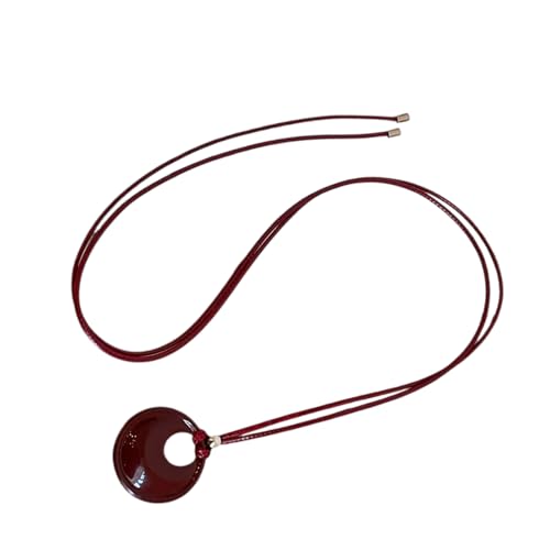 ZYKEJJDDAK Elegante Kordelkette mit rundem Anhänger, jugendliche PU-Kordel Halskette mit runden Ringen, Anhänger für Mode, 31cm40cm, Metall, Kein Edelstein ZYKEJJDDAK Elegante Kordelkette mit rundem Anhänger, jugendliche PU-Kordel Halskette mit runden Ringen, Anhänger für Mode, 31cm40cm, Metall, Kein Edelstein von ZYKEJJDDAK