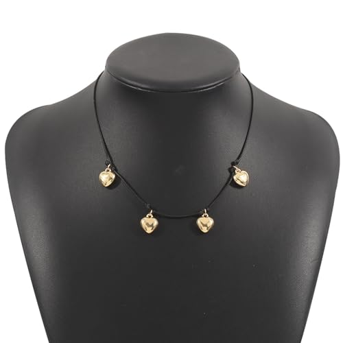 ZYKEJJDDAK Elegante Schlüsselbeinkette für Frauen und Mädchen, Liebesform, handgefertigt, Herz-Choker, verstellbare Schlüsselbein-Kette, SizeApprox.4350cm/16.9219.68inch, Metall, Kein Edelstein von ZYKEJJDDAK