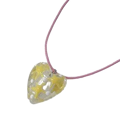 ZYKEJJDDAK Europäischer und neuartiger einfacher Liebes-Anhänger, passendes Schlüsselbein-Kette, verstellbare Farbe, Kordel von ZYKEJJDDAK