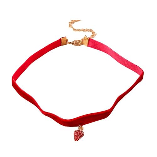 ZYKEJJDDAK Exquisite Halskette mit Blumen-/Erdbeeranhänger, eleganter Halsschmuck, Accessoire, auffälliges Schlüsselbein von ZYKEJJDDAK