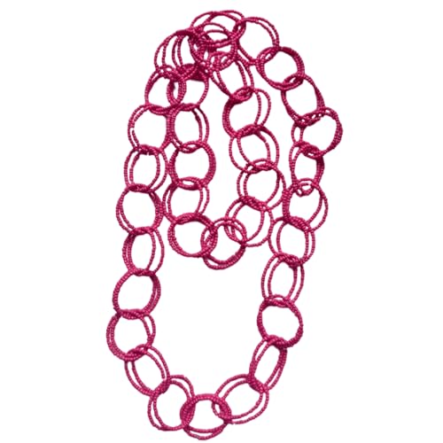 ZYKEJJDDAK Faltbare Perlenkette, mehrschichtige hohle Ringe, Schlüsselbeinkette, Loop-Choker-Halskette, 45, Metall, Kein Edelstein von ZYKEJJDDAK