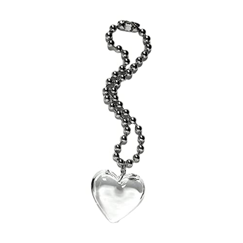 ZYKEJJDDAK Fashion Trend Light Luxus Herz Schlüsselbeinkette Temperament Einfache Kalt Halbedelstein Liebesform von ZYKEJJDDAK