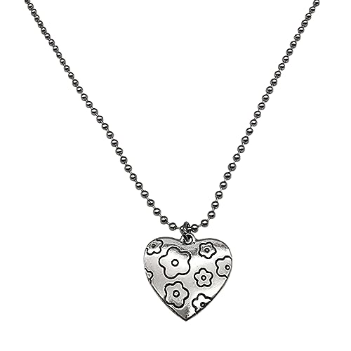 ZYKEJJDDAK Goth Bear Buchstabe Liebe Herz Anhänger Choker Hochwertige Halskette für Frauen Elegant All-Match Verstellbare Kette, 50cm 60cm, Metall, Kein Edelstein von ZYKEJJDDAK