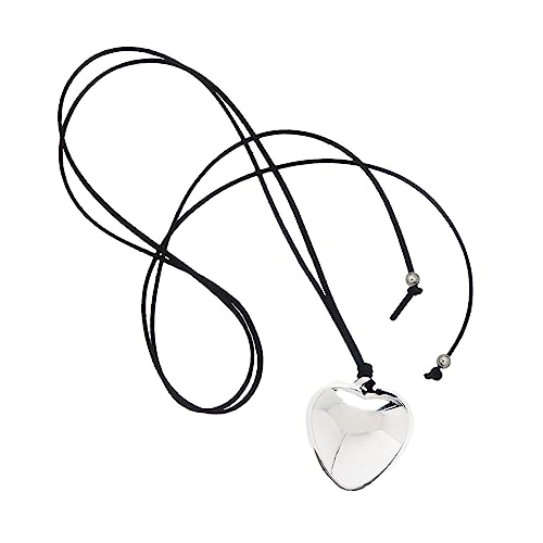 ZYKEJJDDAK Goth Black Flannel Big Heart Pendant Necklace Unique KnotBow Chain Choker Adjustable Black Flanne Chain Bowknot ZYKEJJDDAK Goth Black Flannel Big Heart Pendant Necklace Unique KnotBow Chain Choker Adjustable Black Flanne Chain Bowknot von ZYKEJJDDAK
